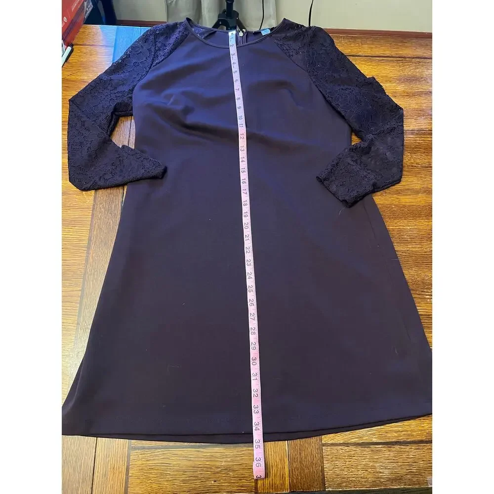 Tommy Hilfiger Burgundy Lace Long Sleeve Dress Size 14 - Picture 10 of 11